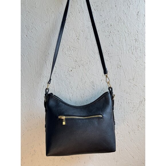 GIANI BERNINI Pebbled Soft medium women's shoulder crossbody bag - Black NEW! - Picture 6 of 16